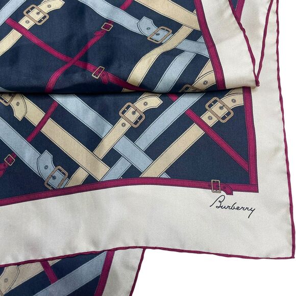BURBERRY Silk Belt Nova Check Plaid Belt Print Rectangle Scarf 11x62 - Picture 8 of 16